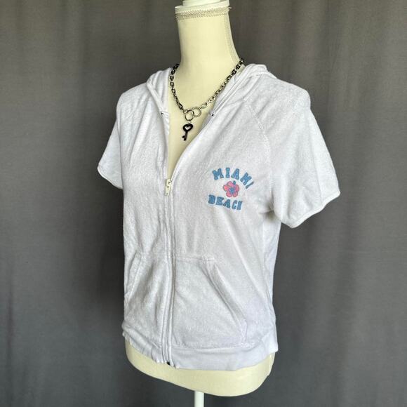 Y2k miami beach terrycloth zip up - Picture 2 of 4